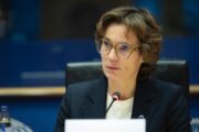 Comissária europeia para o Ambiente, Resiliência Hídrica e Economia Circular Competitiva, Jessika Roswall | Foto: Alexis HAULOT, Parlamento Europeu 2025
