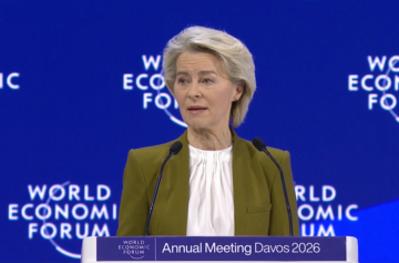Ursula von der Leyen a discursar em Davos, Suíça