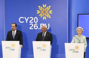 Nikos Christodoulides, António Costa e Ursula von der Leyen | Foto: CE
